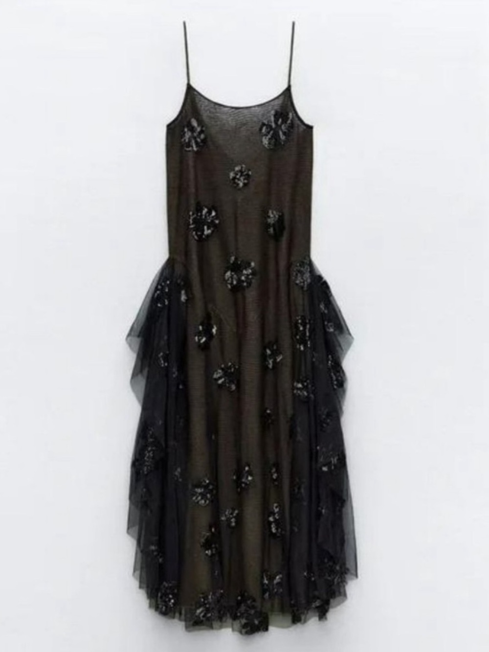 NWOTS Zara TULLE KNIT DRESS WITH SEQUINS
BLACK / BROWN - REF.
6206/104 Size XS-S